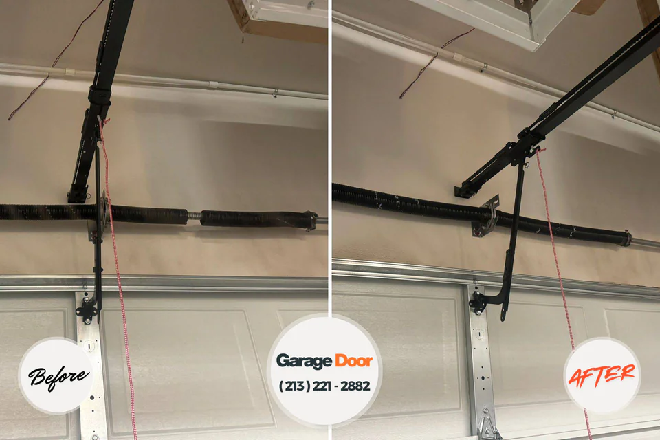 Before and after: garage door repair Columbia City, OR